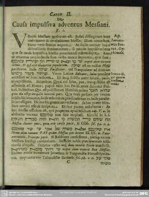 Caput II. De Causa impulsiva adventus Messiani
