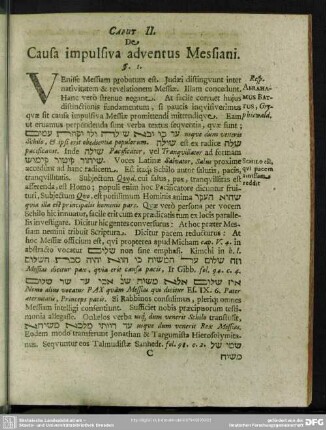 Caput II. De Causa impulsiva adventus Messiani
