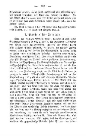 3. Medicinische Facultät.