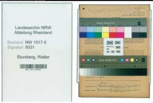 Entnazifizierung Walter Stursberg , geb. 23.02.1887 (Fabrikant)