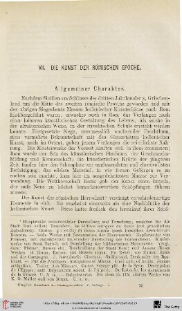 VII. Die Kunst der Römischen Epoche