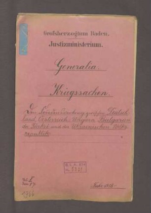 Friedensvertrag zwischen Deutschland, Österreich-Ungarn, Bulgarien und der Türkei und der Ukrainischen Volksrepublik (Generalia)