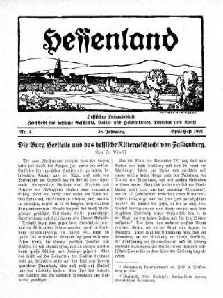 Nr.4, April-Heft 1921