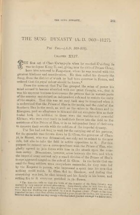 The Sung Dynasty (A. D. 960-1127) ... - Chapter XXIV