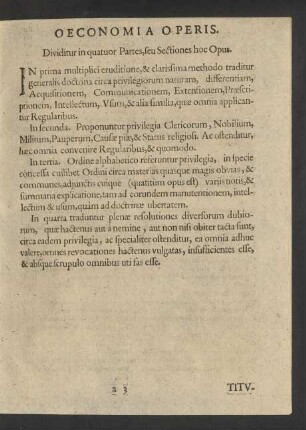 Oeconomia Operis.