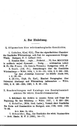 1. Allgemeines über württembergische Geschichte