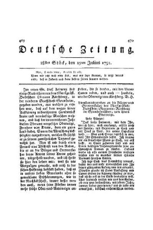 Im 10ten St. dieser Zeitung ...