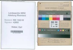 Entnazifizierung Karl Weber , geb. 20.02.1899 (Amtmann)