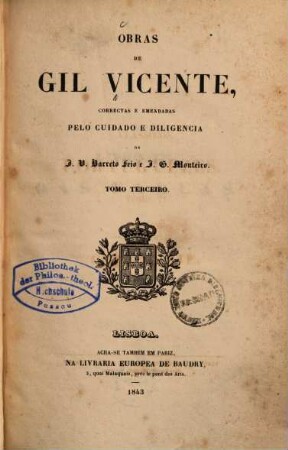 Obras de Gil Vicente, 3