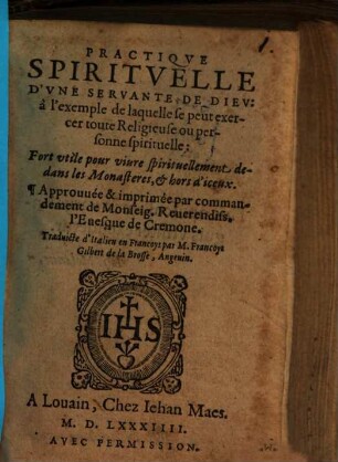 Pratique spirituelle d'une servante de Dieu