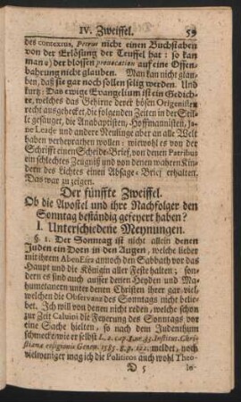 Der fünffte Zweiffel.