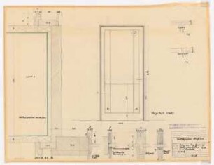 Schauspielhaus, Bochum: Zuschauerhaus Innen: Türen von der Garderobe zum Keller im Parkett 1:10, 1:1
