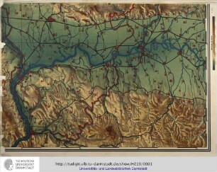 Wandkarte vom Grossherzogtum Hessen. Bearb. von Oberlehrer A[lbert] Wamser, Butzbach. 2.,verb.Aufl. Maßstab 1 : 100.000. Gießen: Roth, 1901