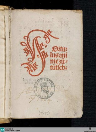 Hortulus anime zu tütsch - Cod. Lichtenthal 140