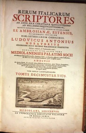 Rerum italicarum Scriptores, 13