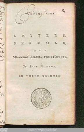 Vol. 1: Letters, Sermons, And A Review of Ecclesiastical History