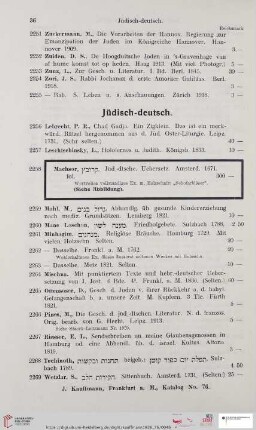 Jüdisch-deutsch (Nr. 2256 - 2269)