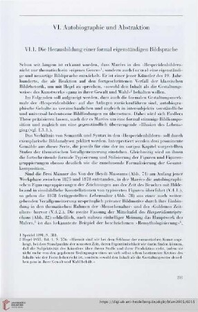 VI.1: Die Herausbildung einer formal eigenständigen Bildsprache