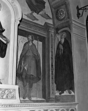 Nischenausmalung für Altar des Nikolaus von Tolentino — Heiliger Benedikt?