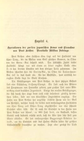 Kapitel 4. Operationen der zweiten japanischen Armee und Einnahme von Port Arthur. Vereitelte Mission Detrings
