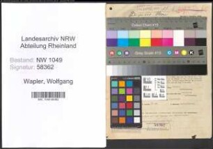 Entnazifizierung Wolfgang Wapler , geb. 27.07.1922 (Referendar)