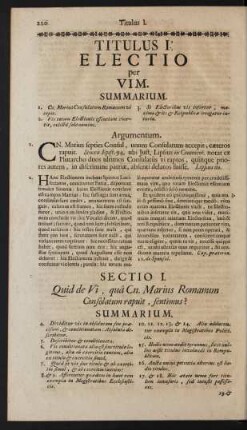 Titulus I. Electio per Vim