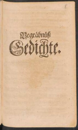 Begräbnüß Gedichte