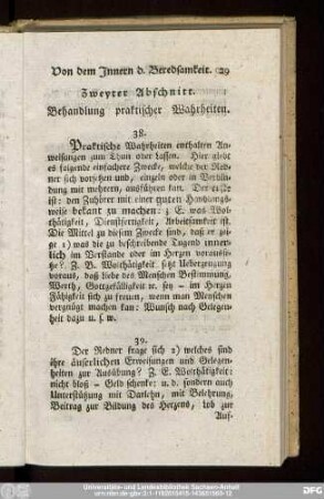 Zweyter Abschnitt. Behandlung praktischer Wahrheiten.