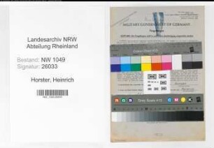 Entnazifizierung Heinrich Horster , geb. 21.08.1896 (Lokfuehrer)