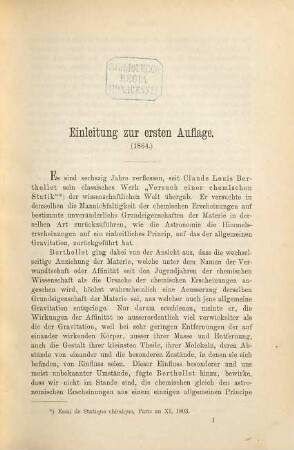 Die modernen Theorien der Chemie und ihre Bedeutung für die chemische Mechanik