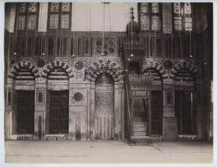 Al-Burdayni-Moschee, Kairo: Innenansicht, Mihrab und Minbar