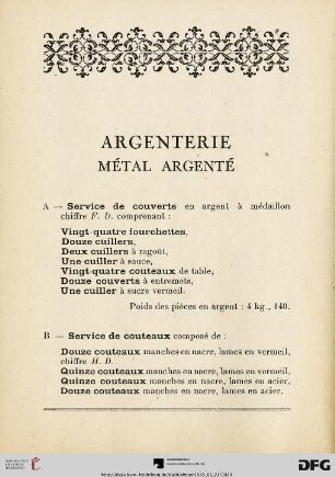 Argenterie - Métal argenté