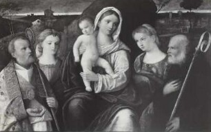 Maria mit dem Kinde und vier Heiligen