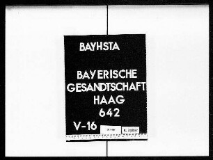 Briefe an die bayerische Gesandtschaft von Preysing