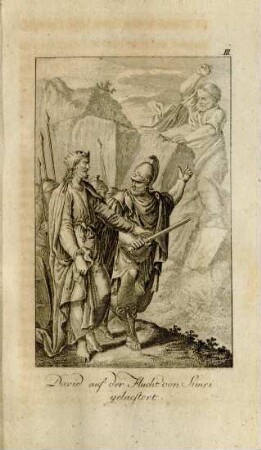 III. David auf der Flucht von Simei gelaestert.