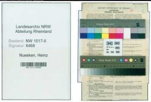 Entnazifizierung Heinz Nuesken , geb. 15.03.1922 (Schlosser)