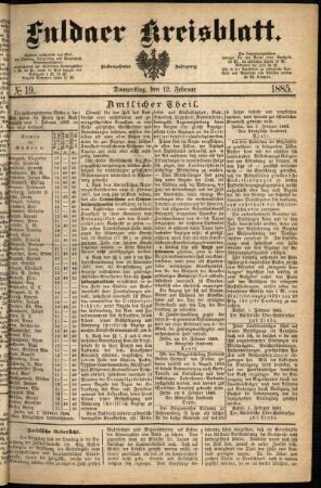 Ausgabe vom Donnerstag, den 12. Februar 1885.