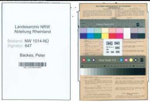 Entnazifizierung Peter Backes , geb. 20.11.1898 (Techniker)