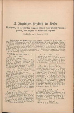 Adolfstraße. [Altereihe. Annenstraße. Bäckergang. Bahnhofstraße. Bartelsallee. Bergstraße. Beselerallee. Bierträgergang. Blocksberg. Boninstraße. Breiterweg. Brückensteig. Brunswiekerstr. Brunswiekerweg. Budengang. Burgstraße.]