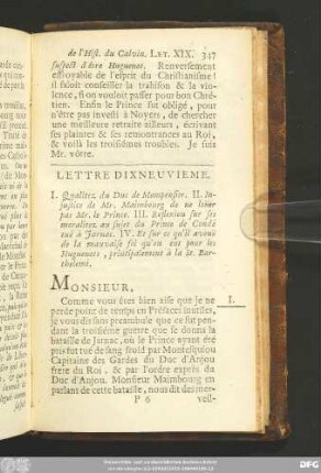 Lettre Dixneuvieme.
