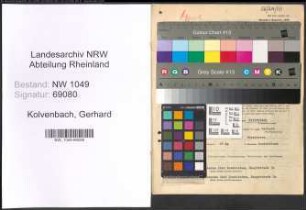 Entnazifizierung Gerhard Kolvenbach , geb. 24.07.1897 (Lehrer)