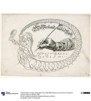 Kalligraphisches Blatt "Mit Verstand und der Hand", Deutsche Schule