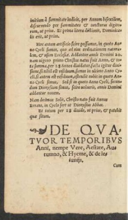 De Quatuor Temporibus Anni ...