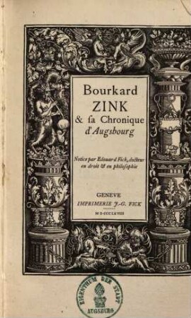 Bourkard Zink & sa Chronique d'Augsbourg
