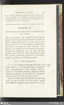 Chapitre II. Des fluides qui entourent la masse solide du globe