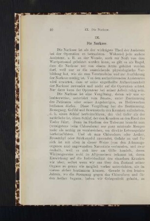 IX. Die Narkose