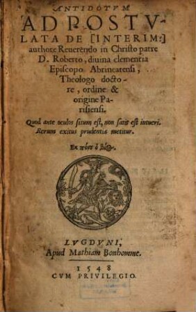 Antidotum ad postulata de (Interim)