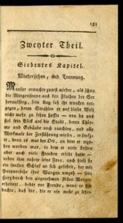 Siebentes Kapitel. Wiedersehen, und Trennung.