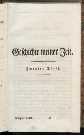 Geschichte meiner Zeit. Zweyter Theil.