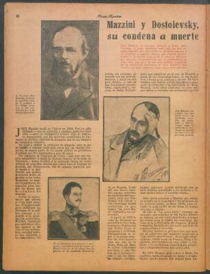 Mazzini y Dostoievsky, dos revolucionarios que sobrevivieron a su condena a muerte : Evoca la novela de su vida Pedro Lozano